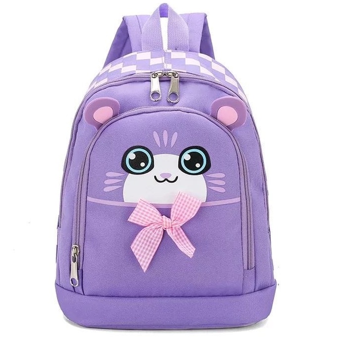 BATOSAI KARTUN KUCING - Tas Anak Sekolah Simple SD dan TK Laki Laki Garsel FKT 5929 Paket Gendong Ransel Perempuan Punggung