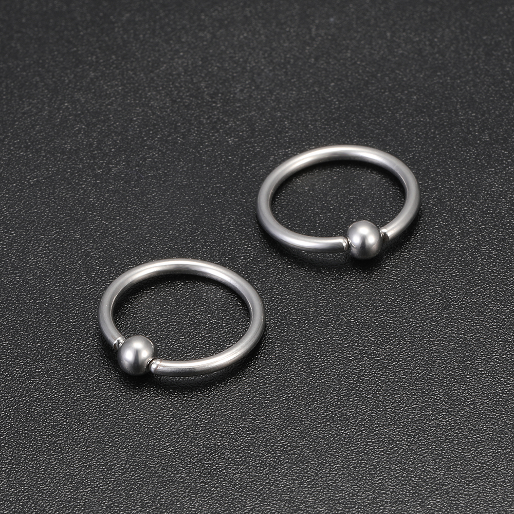 Anting Tindik Hidung Bentuk Bulat Bahan Stainless Steel Untuk Unisex