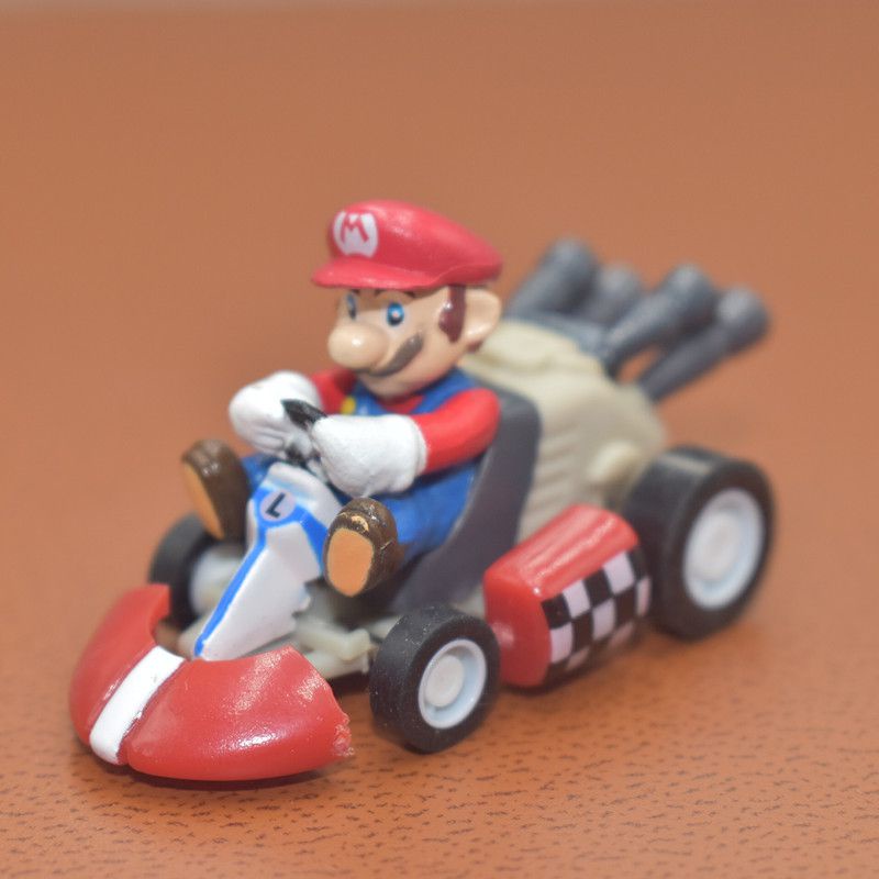 5.5cm Super Mario Bros Kart Pull Back Car Figures Action Figure Doll Kids Toys 6 PCS Collectibles