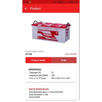 accu aki n150 yuasa 12v 150ah