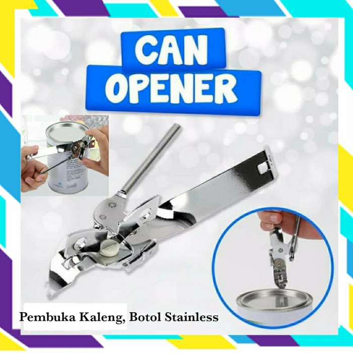 Alat Pembuka Kaleng Tutup Botol putar Stsinless Can Opener CO01