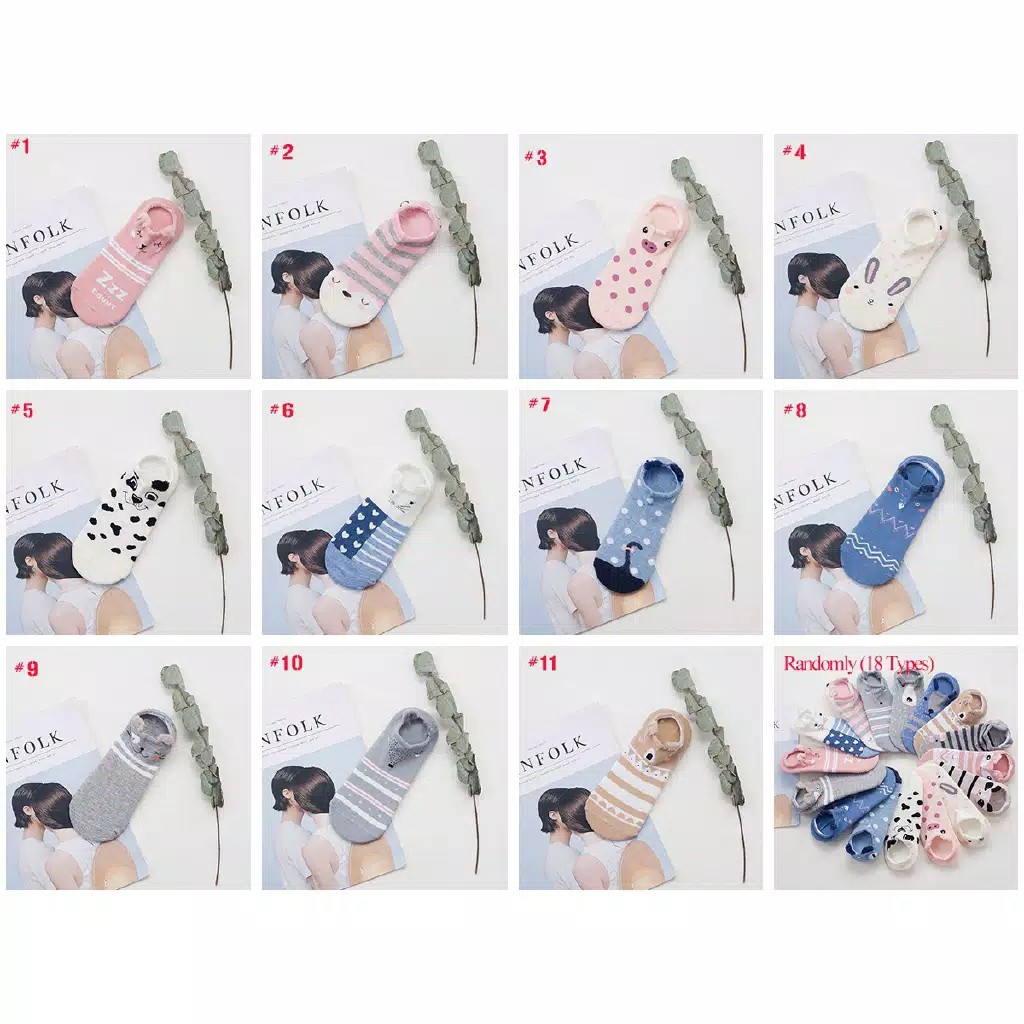 Kaus Kaki 3D Wanita Lucu Imut Lovely Animal Cotton Socks Casual