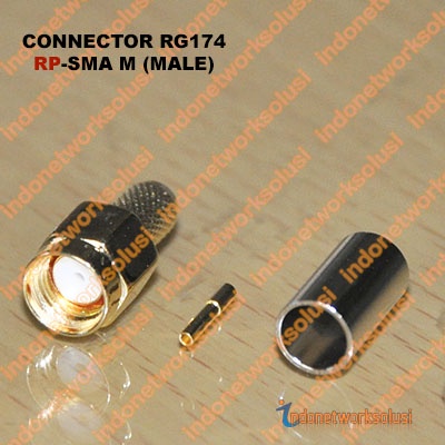 KONEKTOR CONNECTOR RG174 RP-SMA M (MALE)