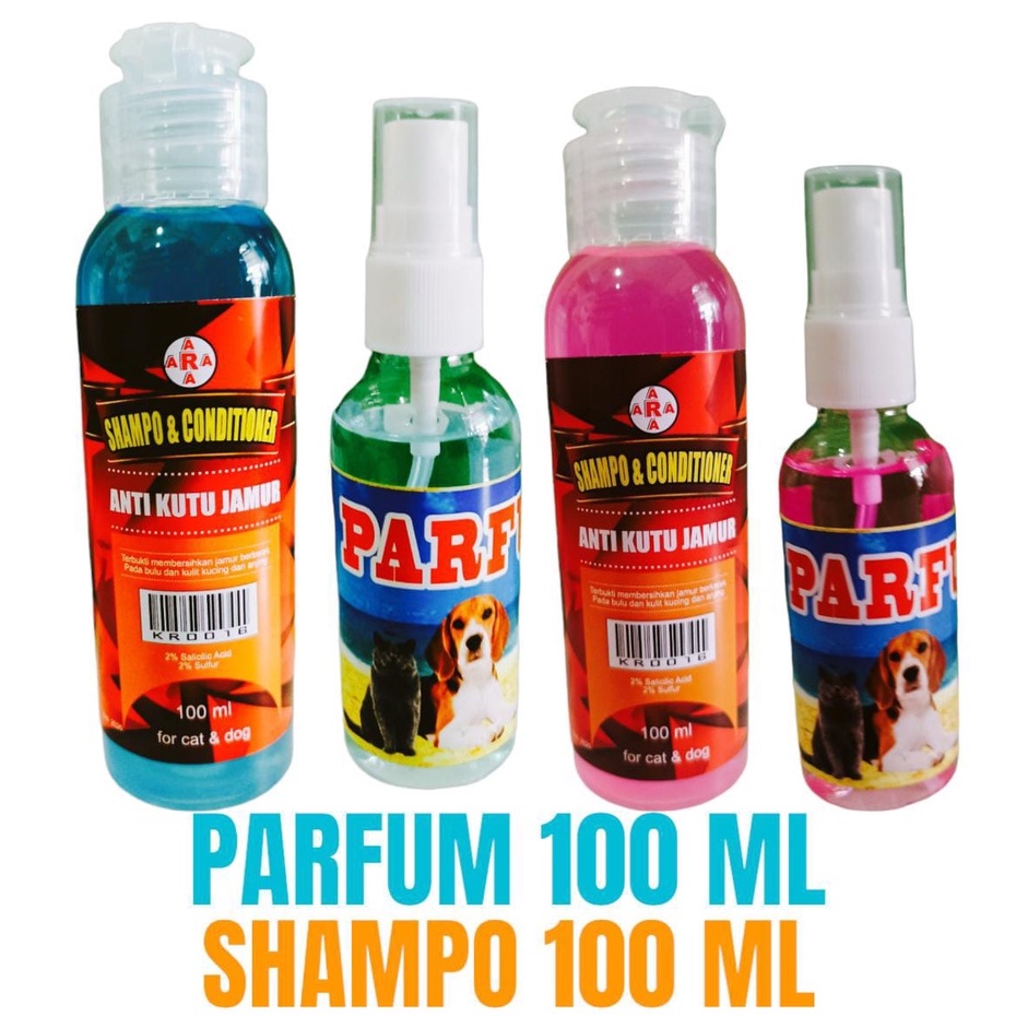 SHAMPO 100 ML + PARFUM 100 ML SAMPO DAN PARFUM KUCING ANJING ANTI KUTU JAMUR BACTERI DAN RONTOK