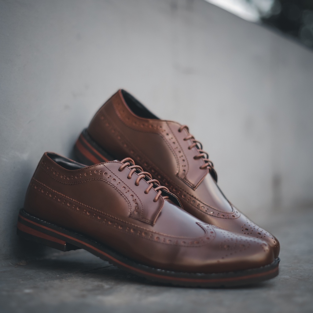 Sepatu Formal Kulit - Vigos Alpha Darkbrown