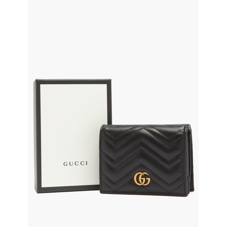 GG Marmont Quilted-leather Wallet - Black 100% Authentic