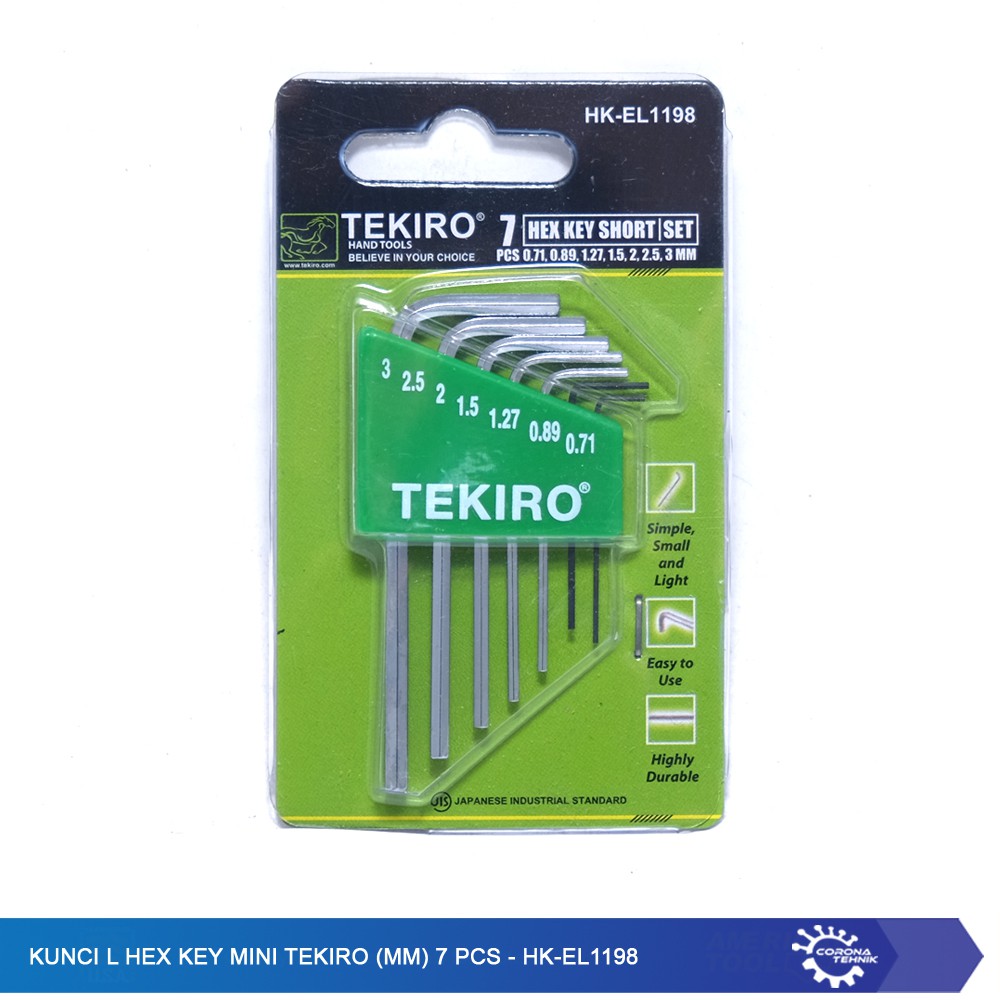 Kunci L Hex Key Mini Tekiro MM 7 Pcs - HK-EL-1198