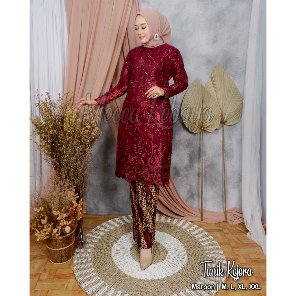 MEC&gt; SET KEBAYA KEJORA - TUNIK TULLE BORDIR  - BAJU PESTA CANTIK OUTFIT KONDANGAN - KEBAYA MODERN