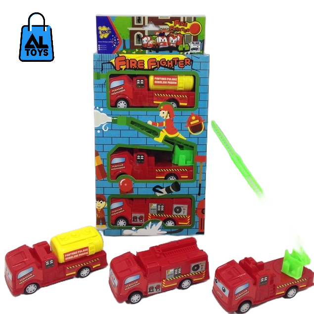 MAINAN MOBIL PEMADAM KEBAKARAN SET ISI 3PCS MAINAN MOBIL PMK SATU SET ISI 3PCS MURAH