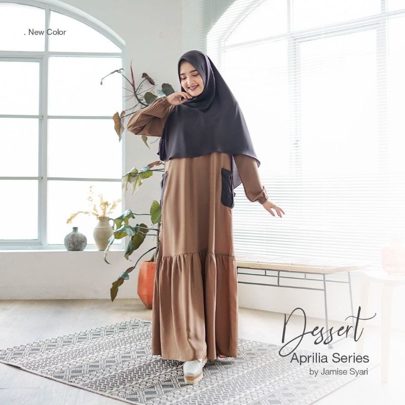 Aprilia Series - Desert | Jamise Syari | Faezia Official Shop | Gamis Khimar Syari | Dress