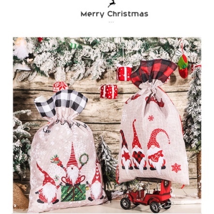 

✨ BISA COD ✨ Kantong jumbo Pouch Tema Natal Goodie Lucu Besar Christmas - Random