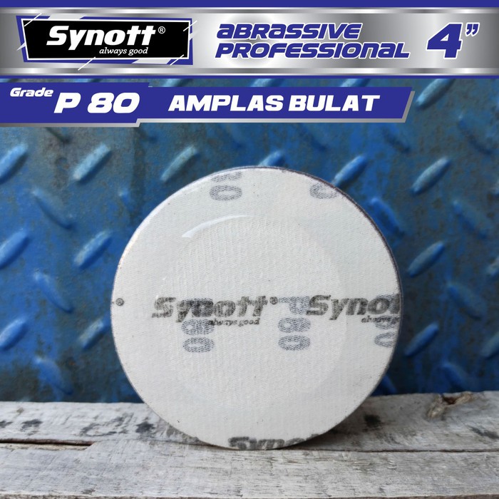 Amplas Bulat 4 INCH ( P80 5 PCS ) SYNOTT 5 Lembar