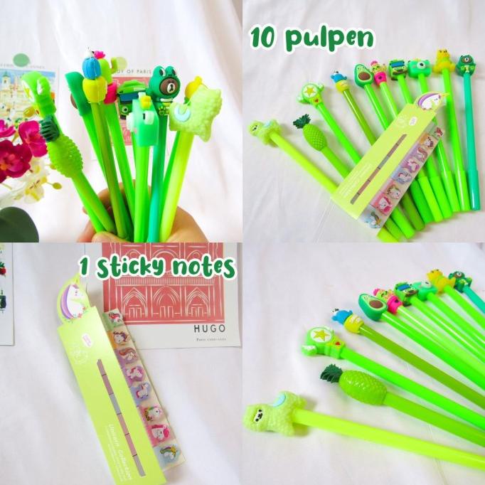 

Paket Pulpen random isi 10 pcs + Sticky Notes Pembatas buku warna