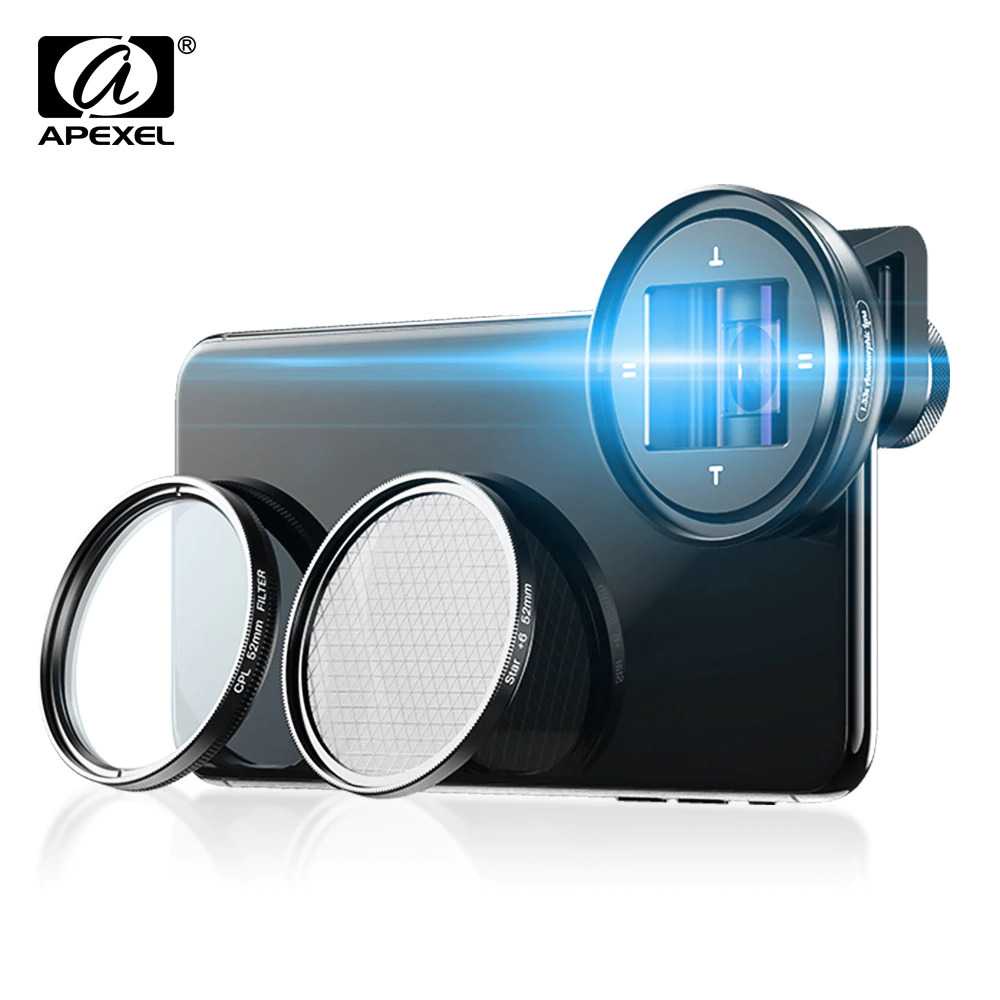 APEXEL Lensa Smartphone Anamorphic Lens 1.33x with CPL and Star Filter