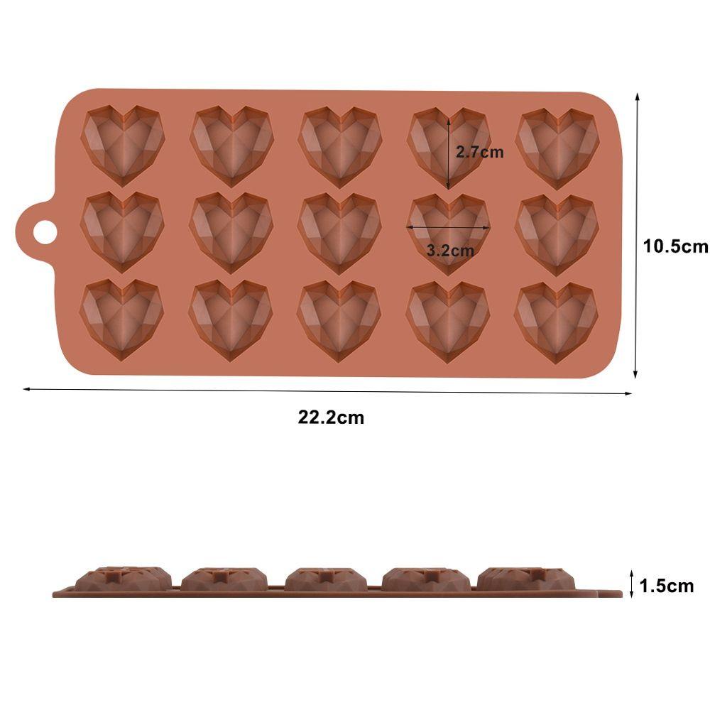 [Elegan] Cetakan Coklat Tahan Panas15Rongga Anti Lengket Bakeware Lilin Sabun Mold Jelly Handmade Fondant Tool