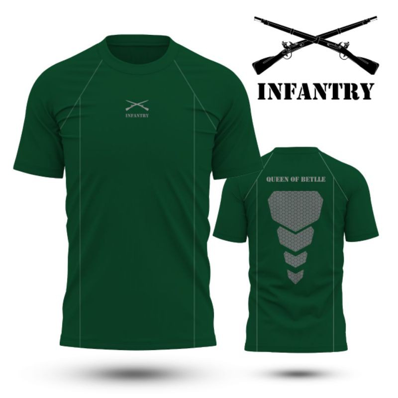 Kaos olahraga Lari Infantri Kaos olahraga aerobik Infantri TNI AD Baju Olahraga Dri-fit  Infantri Ba