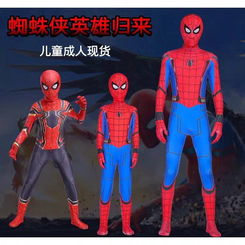 Kostum Spiderman Merah Hitam untuk Anak dan Dewasa