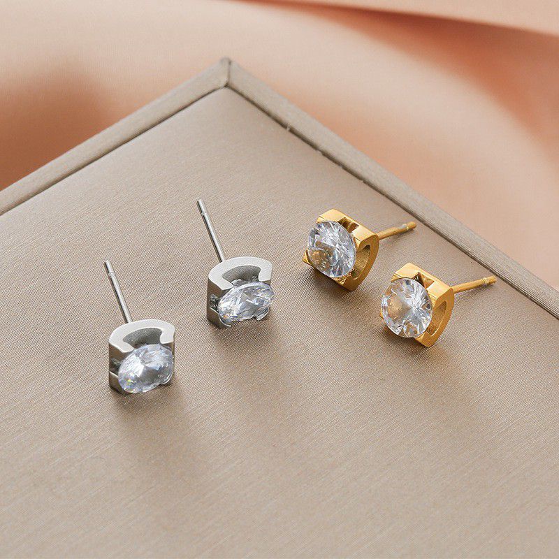 GG Anting Berlian Kotak Titanium#AT-101