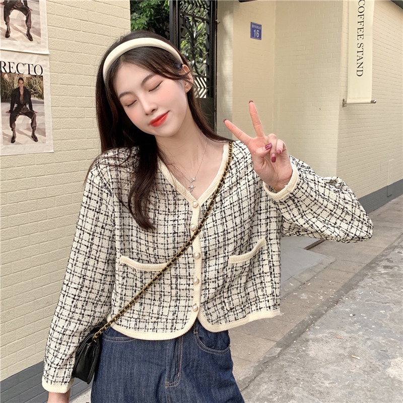 Jaket Wanita Terbaru Lengan Panjang Jacket Korean Style Outer Crop