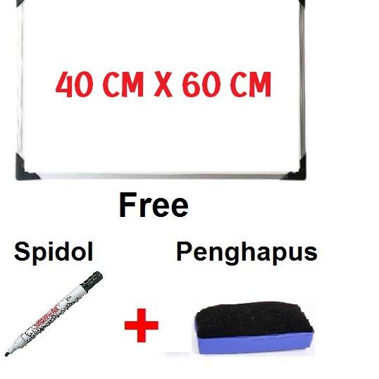

<GaM ✩> Papan Tulis White Board Gantung Ukuran 40X60 cm Terbaik |Readi banyak
