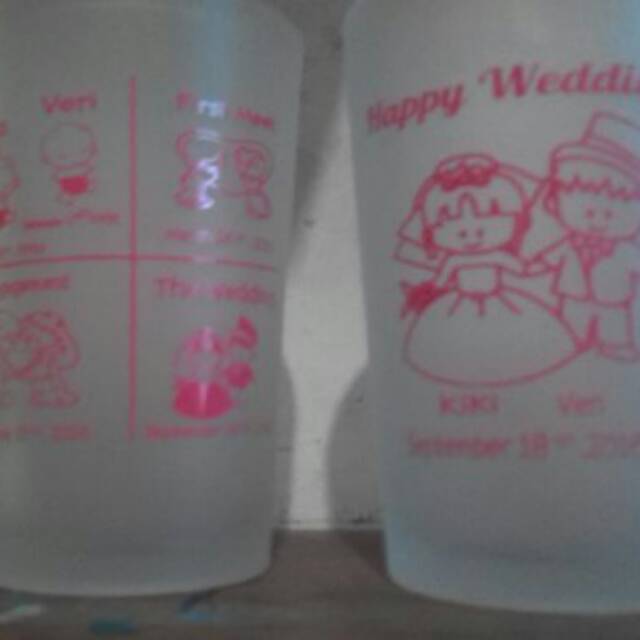 Souvenir gelas sablon segala acara