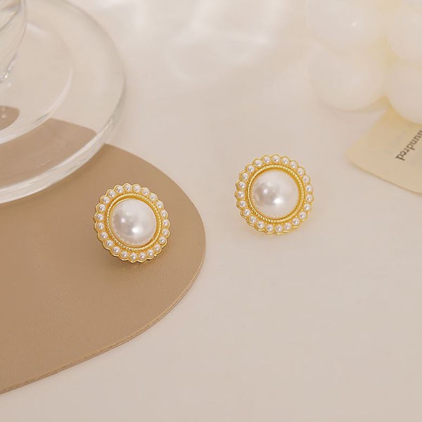 anting s925 mutiara simpel simple pearl earrings jan288(3E2)