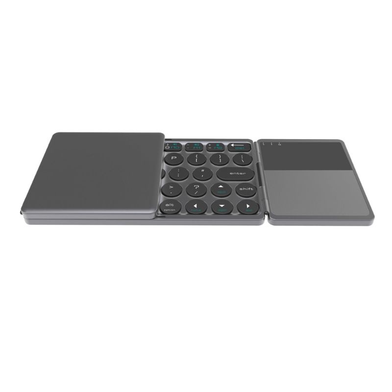 Keyboard Lipat Wireless Bluetooth Three Folding with Touchpad  - Gray