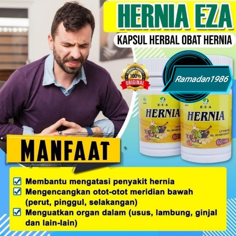 Jual 0BAT HERNIA KAPSUL HERNIA EZA ISI 60 KAPSUL HERBAL HERNIA ISI 50