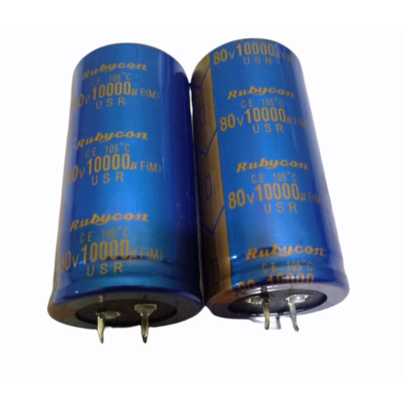 10000uf 80V 1000 uf 80 volt rubycon biru kaki lancip tajam
