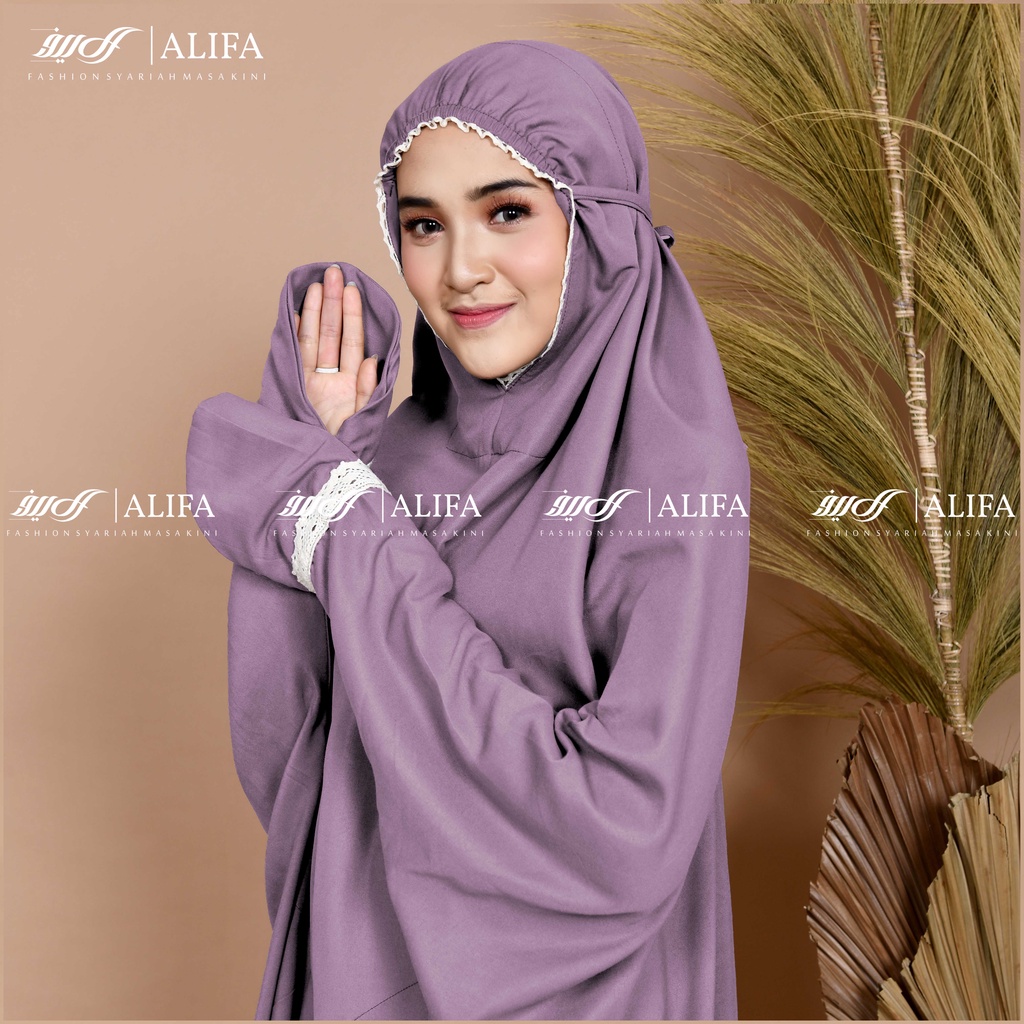 Mukena Terusan Travel Renda Mukenah Terusan Polos Traveling  katun mikro FREE TASBIH