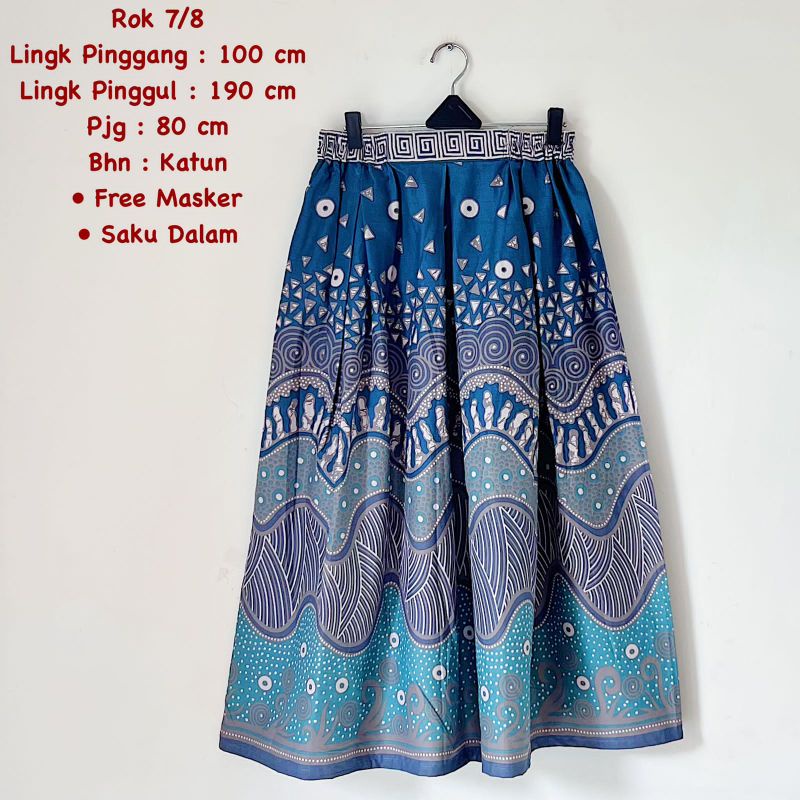 rok katun 7/8 batik print batik solo rok batik