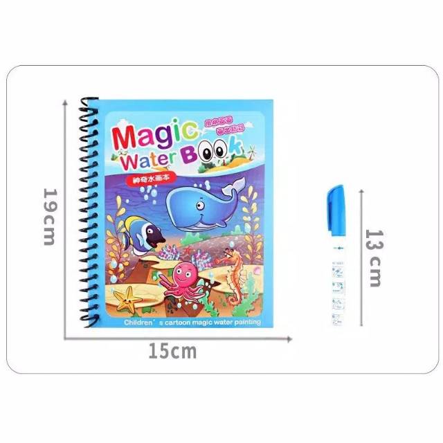 Magic waterbook water book buku air spidol ajaib anak mainan bayi baby first menggambar edu edukasi