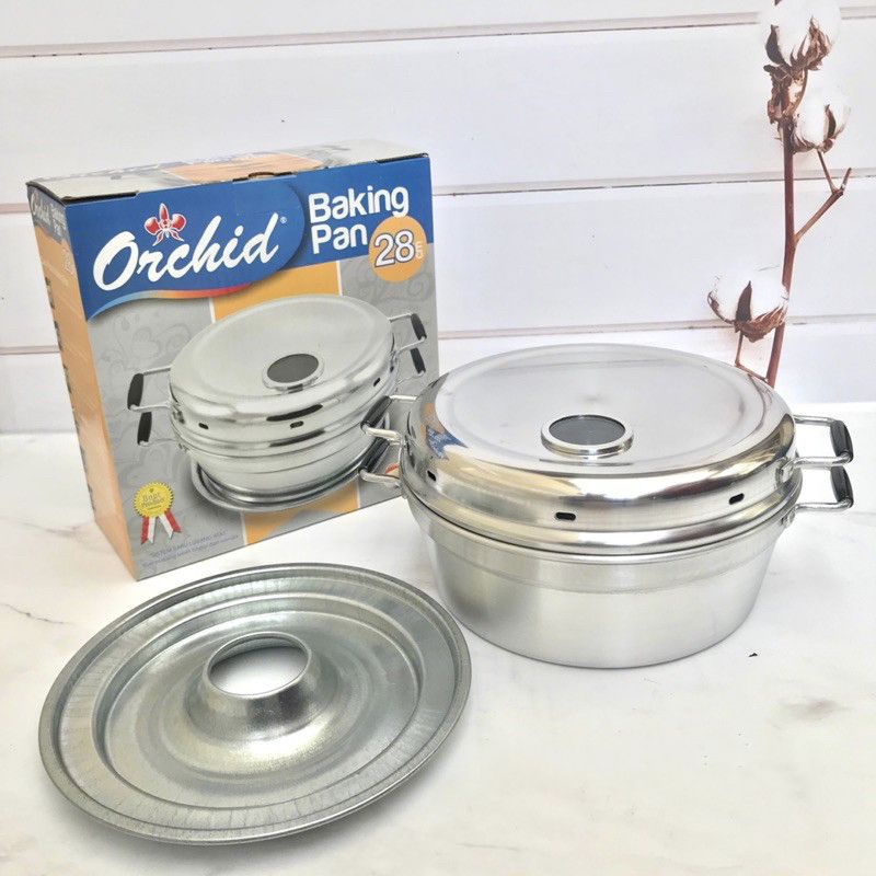 Bakingpan orchid 24-28 cm Telur Aluminiun Alat Masak kue Bolu / Pemanggang Roti kue Ban