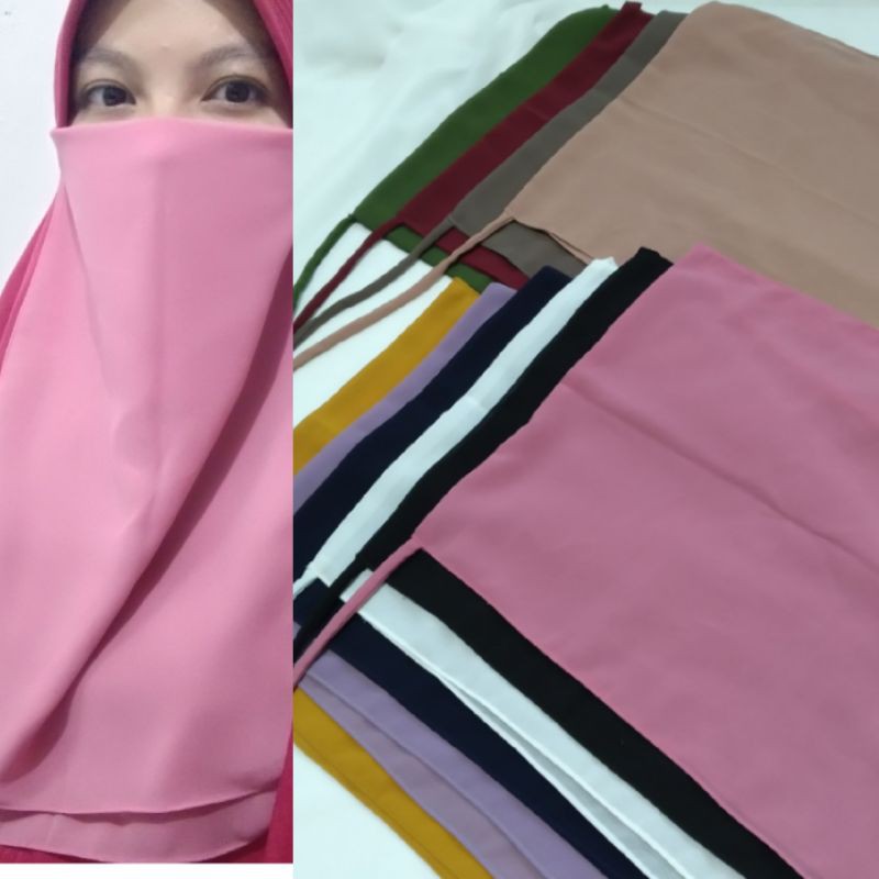 SATU LUSIN CADAR NIQAB 2 LAYER CERUTY BABYDOLL GROSIR