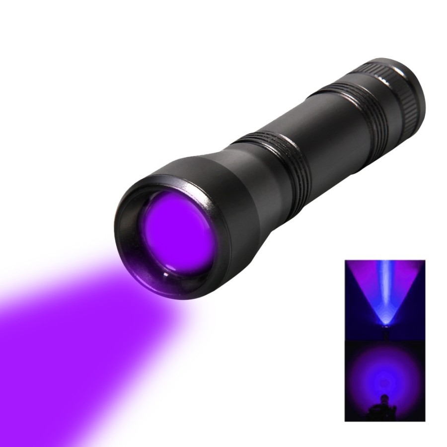 Senter LED Ultraviolet Light With Zoomable Pakai Baterai 18650 CT1