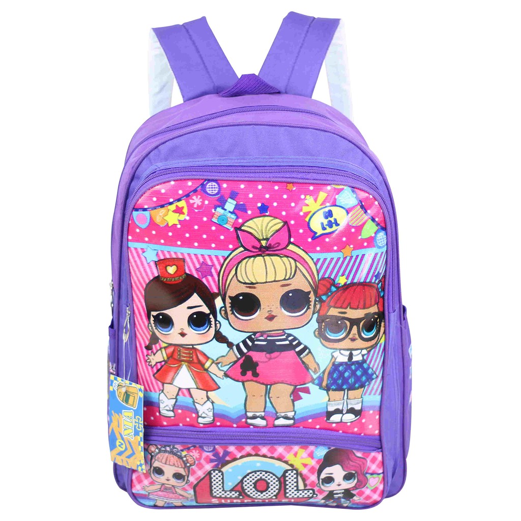 PROMO CUCI GUDANG Tas Ransel Gendong Sekolah Anak Perempuan PAUD TK SD Karakter LOL Pink Ungu Lucu