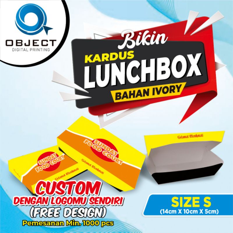 Jual PAPER LUNCH BOX SIZE S/ BOX MAKANAN/ FOOD PACKAGING (BISA CUSTOM