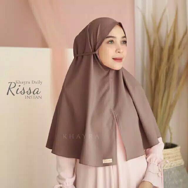 HIJAB SYAR'I RISSA NON PET BERGO TALI BELAH DEPAN INSTAN