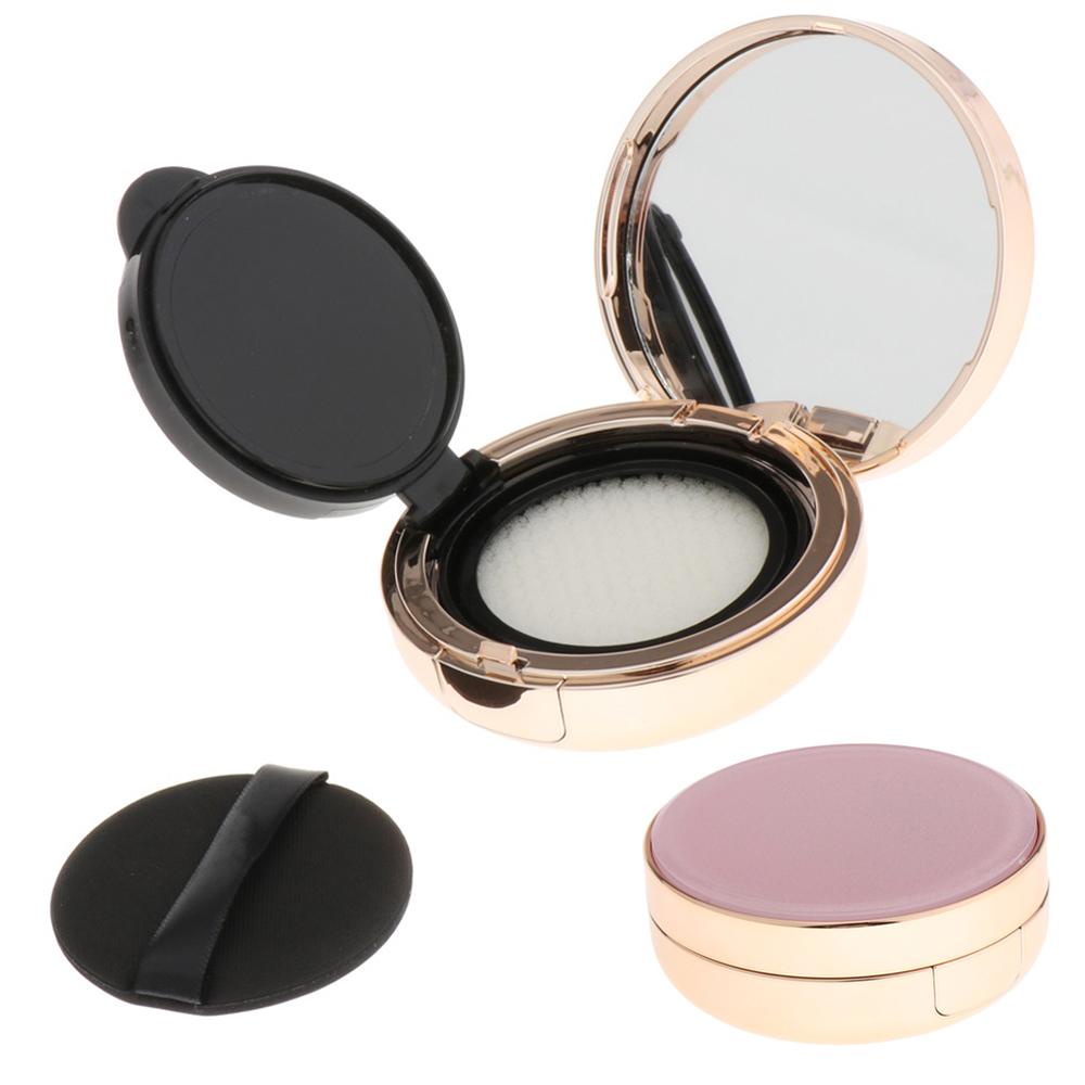 Agustinina Air Cushion Puff Box Portable Mini DIY Foundation Box Kosong Pink Travel Kit Makeup Case Dengan Cermin