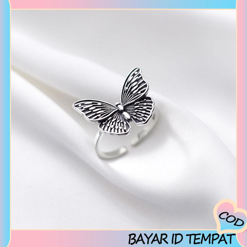 COD❤️ Cincin Bentuk Kupu-Kupu Tiga Dimensi Untuk Wanita-A.one