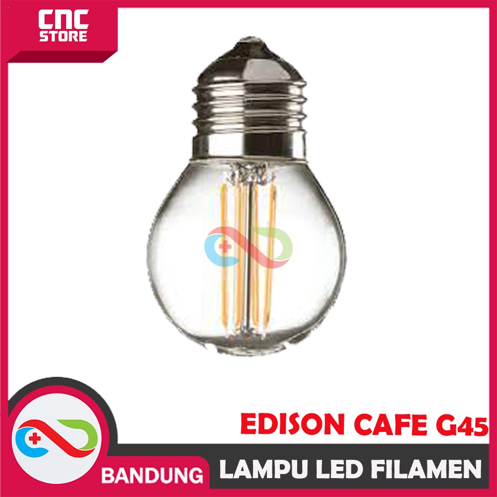 LAMPU LED FILAMEN 4 WATT BOHLAM PIJAR, EDISON CAFE G45 ST64 KACABENING WARM