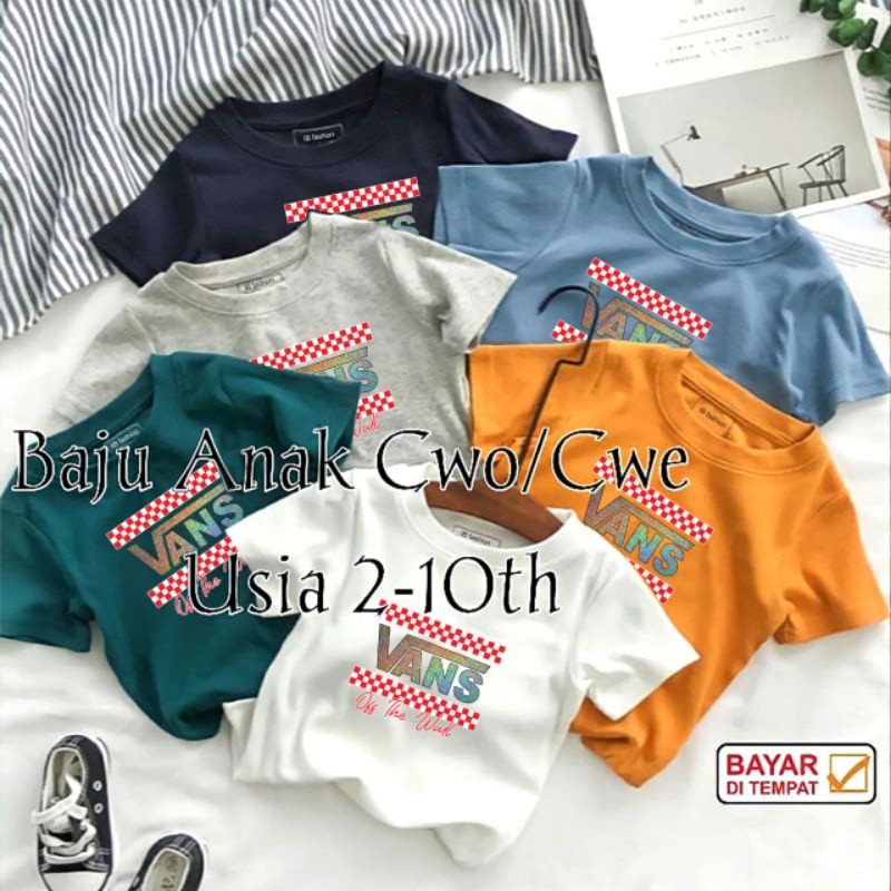 Kaos Oblong Anak Laki V3nS atasan ank Unisex Usia 2 Sampai 10 Tahun Tshirt Anak Laki