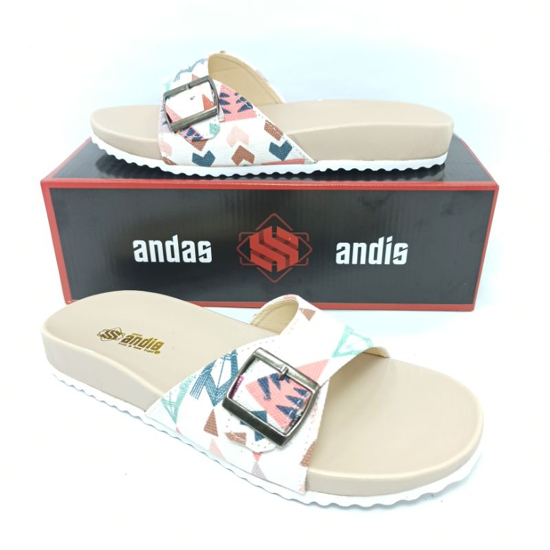 Sandal Birken Wanita Sendal Slop Motif Andis AF07