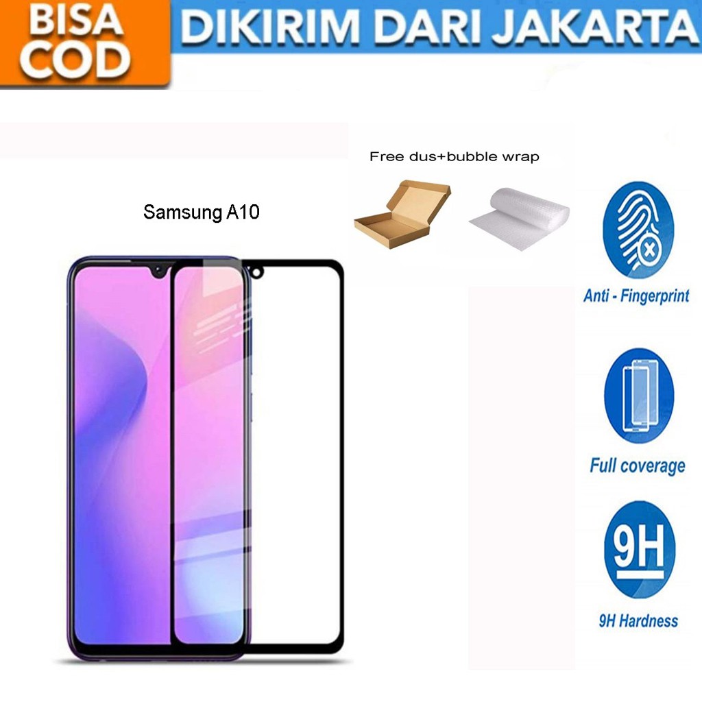 Samsung Galaxy A10 Full Cover/Full Screen Tempered Glass Screen Protector Anti Gores