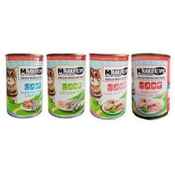 Makanan basah kucing MARKOTOPS all varian rasa 400gr Makanan kucing kaleng