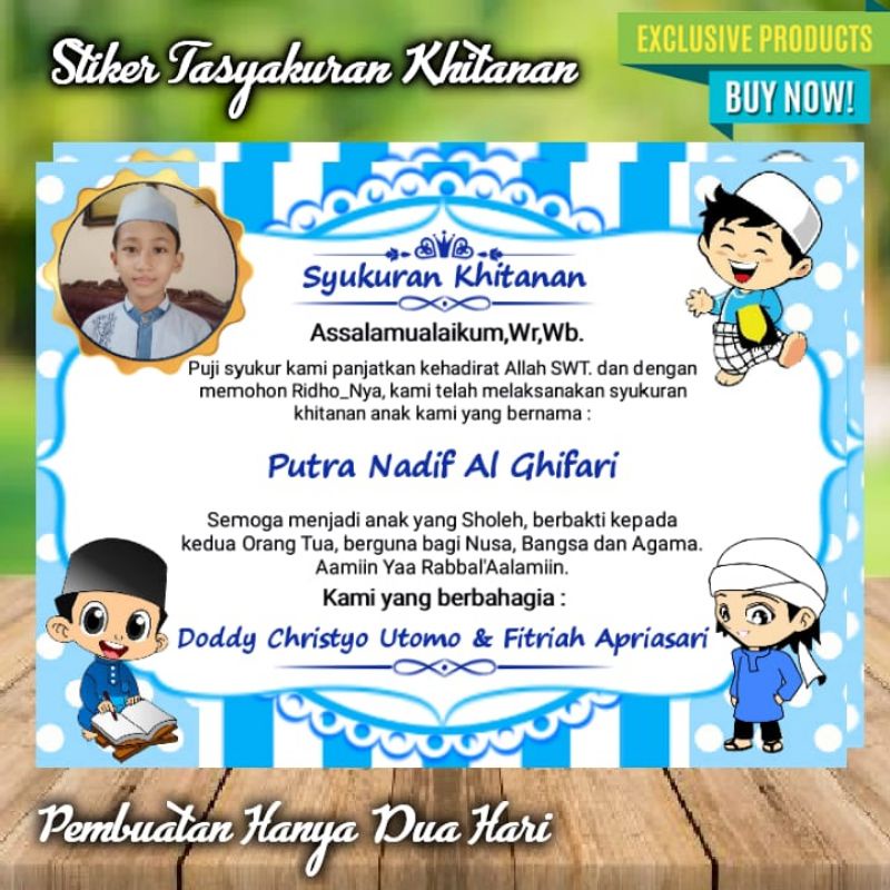 

Stiker Khitanan Anak Pakai Foto - Bonus Cetak Lebih
