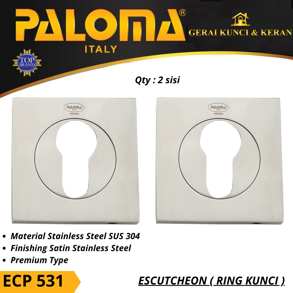 PALOMA ECP 531 RING KUNCI KOTAK ESCUTCHEON PREMIUM COVER TUTUP CYLINDER KUNCI STAINLESS