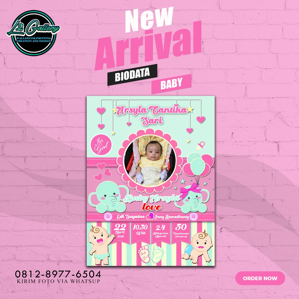 (COD) BIODATA BAYI - BABY BIO - BIODATA KELAHIRAN BAYI UNIK - KADO BABY NEWBORN