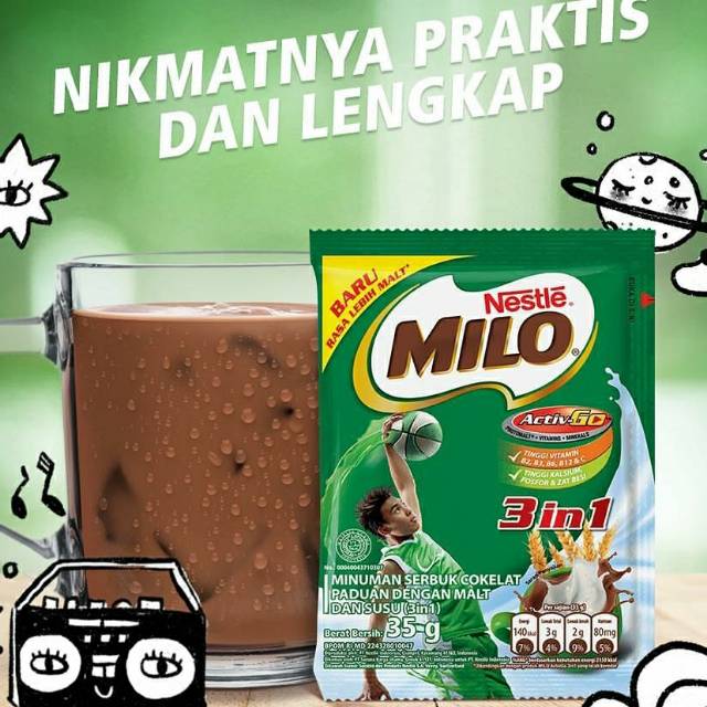 

MILO 3IN1 1 RENCENG 10 SACHET (10X35GR). Milo 3 in 1