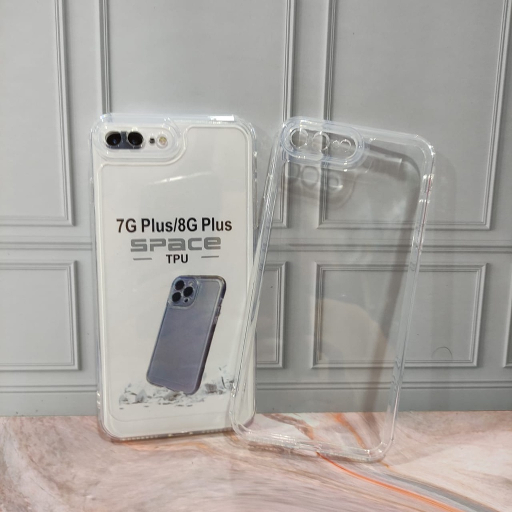 SoftCase For IP 6 7 8 6 Plus 7 Plus 8 Plus Case Bening Clear SPACE TPU Jelly White_Cell